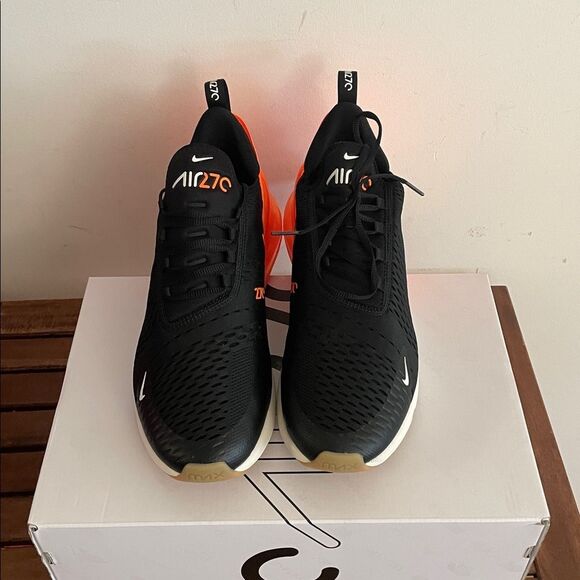 Nike Air Max 270 Black/Total Orange US Men Size 11.5/UK10.5/EU45.5(AH8050-030) - Picture 4 of 11